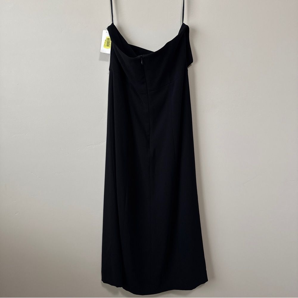 NWT Vintage 90s Ralph Lauren Strapless Black Midi Dress Pockets Size 10 - Picture 7 of 11